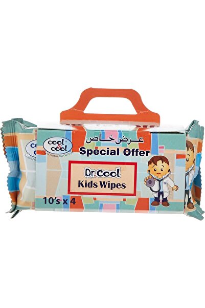 COOL & COOL Dr. Cool Kids Wet Wipes 4's (Pack of 4) – Hypoallergenic, Soothin...