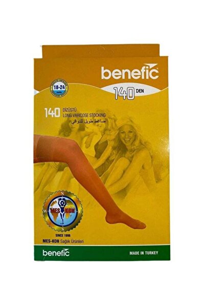 benefic Long Elastic Varicose Stocking with Silicone – Beige – Closed Toe – C...