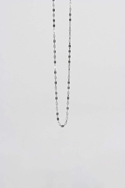 ablukaonline Men's Thin Ring Chain Steel Necklace Silver