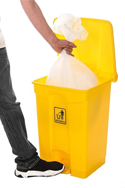 festive Medical Waste Bin, Large Yellow Waste Bin Of Remarkable Type Pedal Ty...