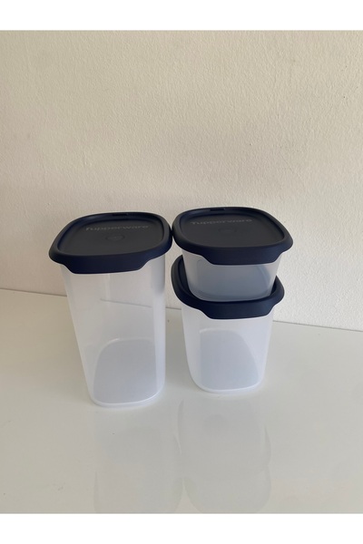 Tupperware Tek dokunuş gıda saklama gece mavisi 3lü set