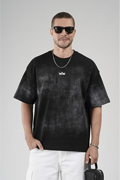 Butik Trend Biz Tricou pentru bărbați, lavabil, supradimensionat, cu gât rotund