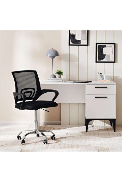PAN HOME Drake Office Low Back Chair Mesh Fabric - Black