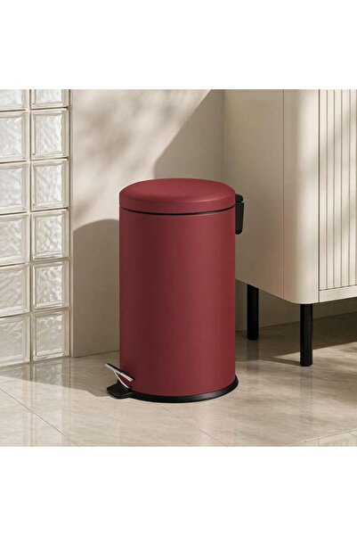 PAN HOME Daily Soft Close Metal Pedal Bin 32x25.8x41.5cm 12l- Burgundy