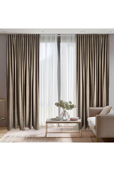 ArasyaHome Draperie de Catifea Semi-Opaca 70% BEJ