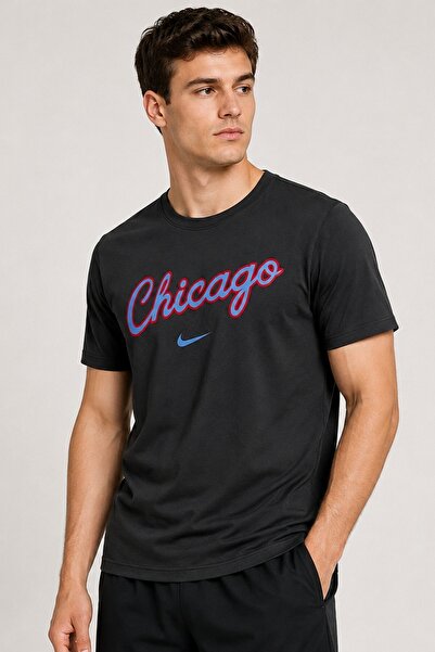 Nike Chicago Bulls Essential Ανδρικό T-Shirt με Γραφικό Σχέδιο και Λαιμόκοψη ...
