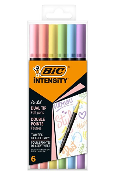 Bic Markere de colorat cu dublu varf Intensity, Bic, Pastel, 6 buc