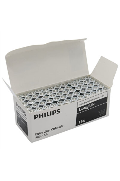 Philips LongLife Extra Zinc-Carbon İnce Kumanda Kalem Pili AAA (60'lı Paket)