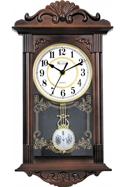 goldmann Ceas de perete cu pendula, maro, 41 x 22 x 7 cm, imitatie lemn, bate...