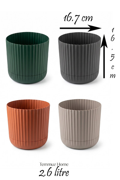 TEMMUZ HOME Premium Zeraf Çiçek ve Bitki Saksısı Seti 4'lü Set(İlan Saksılar İçindir)