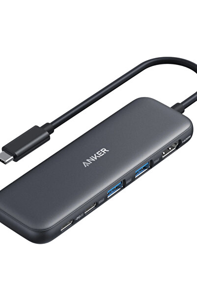 Anker Hub USB-C 5-în-1 ultra-subțire 332, HDMI 4K, PD 85W, Negru