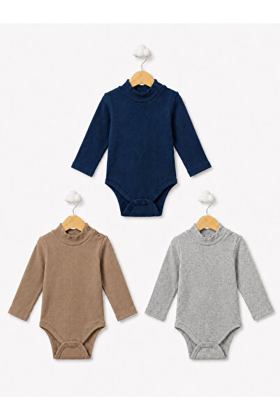 For My Baby طقم ملابس داخلية للأطفال الأولاد بأكمام طويلة وياقة نصف دائرية، م...
