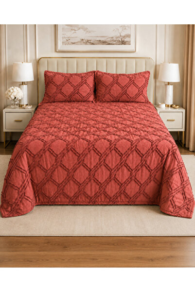 miar home perde tekstil Premium Embossed Textured Royal Model Double Bedsprea...
