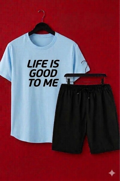 SILATU Life Is Good to Me Printed Shorts and T-Shirt Set