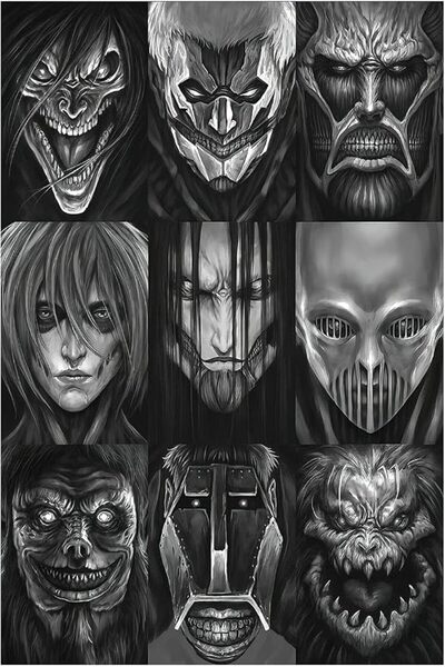 ESSESORIES Attack on Titan Anime Poster Wall Art Room Decor Self Adhesive