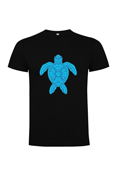 iLovePrints Blue World-Bearer Turtle Tshirt