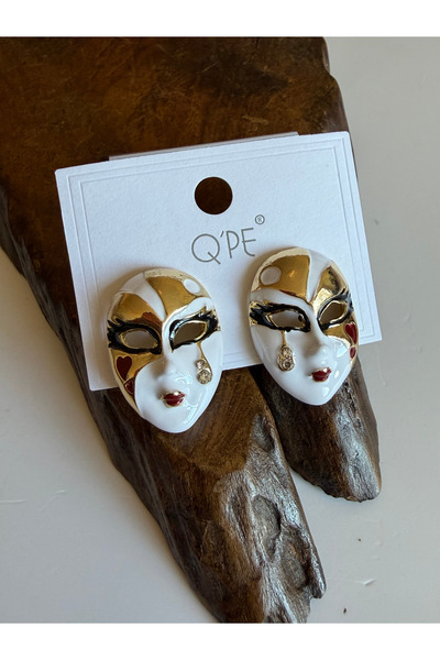 Rupen Kraft Colorful Mask Earrings Mask Earrings Masked Earrings Mask Earring