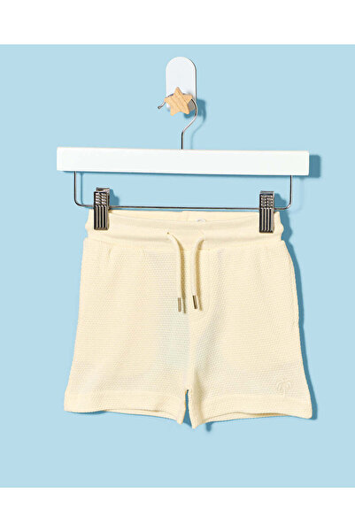REDTAG Infant Boys Cream Popcorn Shorts