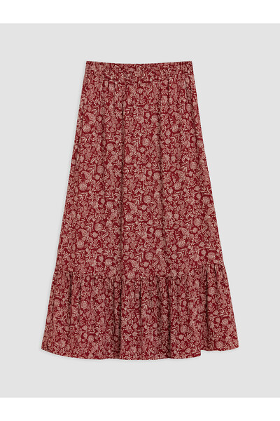 LC Waikiki Nevavm Patterned Layered Skirt with Elastic Waist
