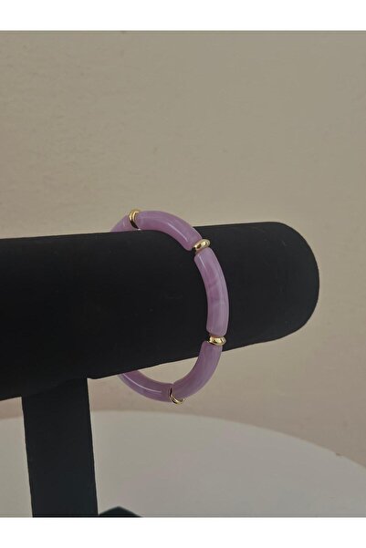 ROYAL SPARK Lilac Tone Stone Detailed Gold Color Design Bracelet