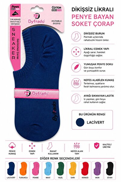 Uğur İnci Seamless Lycra Combed Cotton Socks Colorful Series – Flexible, Soft...
