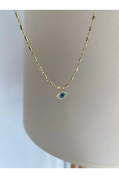Bade Jewelry Fd Gold Eye Detailed Anti-Tarnish Steel Stylish Anklet