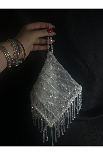 Bridal Luxe Albanian Handkerchief with Pearls and Stones Bridal Handkerchief