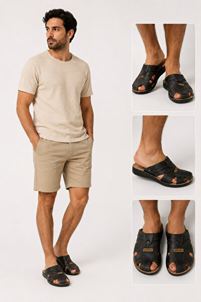 GEZER Comfortable 4 Point Sole Closed Men's Slippers Sandals