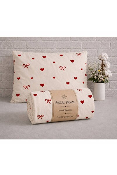 Sheri Home Lastikli Çarşaf Seti %100 Pamuk Yumuşak Dokulu-Kaymaz Tam Geçmeli ...