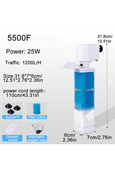 Choice 25W Aquarium Filter Pump Fish Tank Submersible Air Oxygen Aerator Inte...