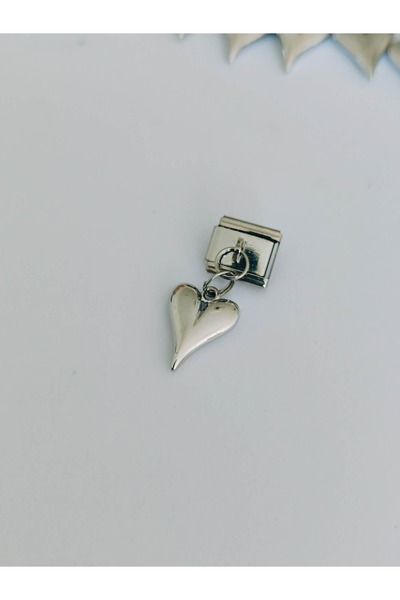 Umrece Silver Heart Italian Charm