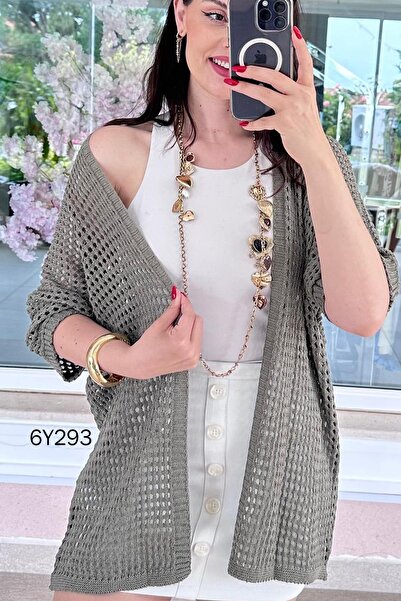 İnce Topuk Perforated Long Knitwear Cardigan 6Y293
