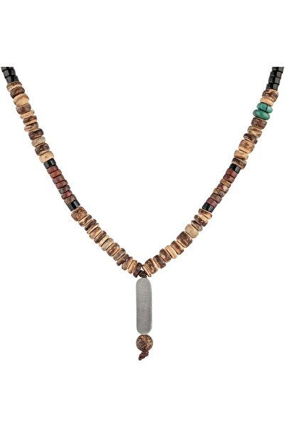 MINZA Maurice Men’s Necklace, 925 Sterling Silver Plaque Necklace, Onyx, Jade...