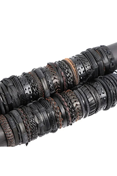 Choice Black 5PCS Random Style Men's Women's Webbing, Rope,Leather Bracelet C...