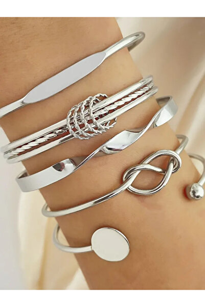 Choice1 Silver 5pcs IPARAM Punk Multilayer Bracelets For Female Elegant Delic...