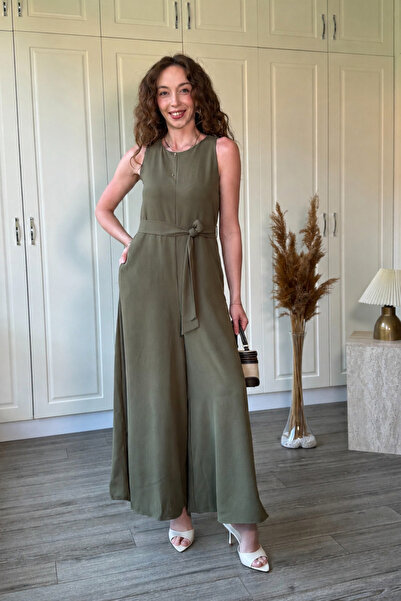 Dilay Gökoğlu Butik Wide-Leg Jumpsuit with Draped Belt Detail