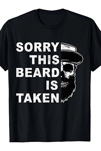 NOURAM Graphic Men's T-Shirt with Skull Design Sorry This Beard Is Taken Text...