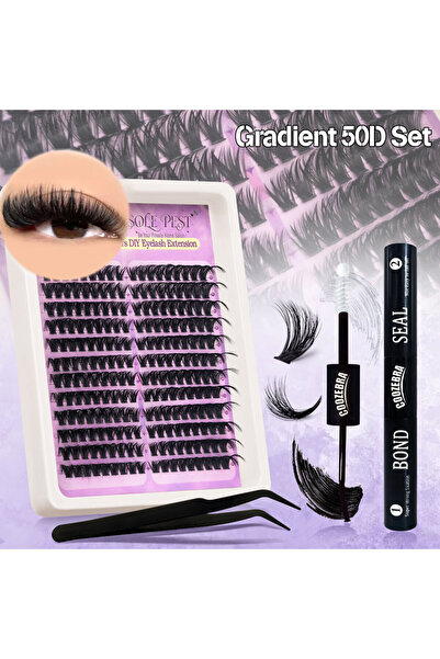 Choice GRADIENT 50D SET 216-Cluster Ombré False Eyelash Set – Voluminous Cat-...