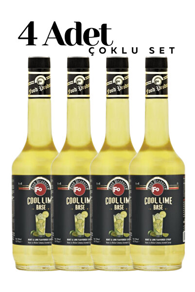 FO Nane ve Misket Limonu Aromalı Baz Şurup 700 ml x 4 Adet Cool Lime Base