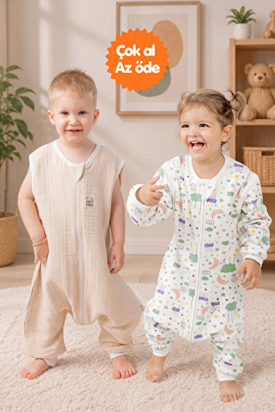 Sarebaby Mevsimlik Uyku Tulumu Seti 1.0 TOG & 0.5 TOG %100 Doğal Pamuk