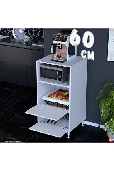 Modilayn Silva 60x119,2x48 cm Kapaklı Mikrodalga ve Midi Fırın Standı - 3 Böl...
