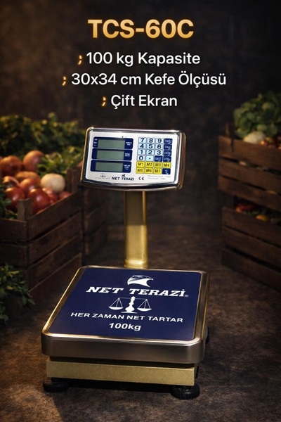 OnlyTech 100 Kg Kapasite 5 Gr Hassasiyet Çift Ekranlı Elektronik Kantar Teraz...