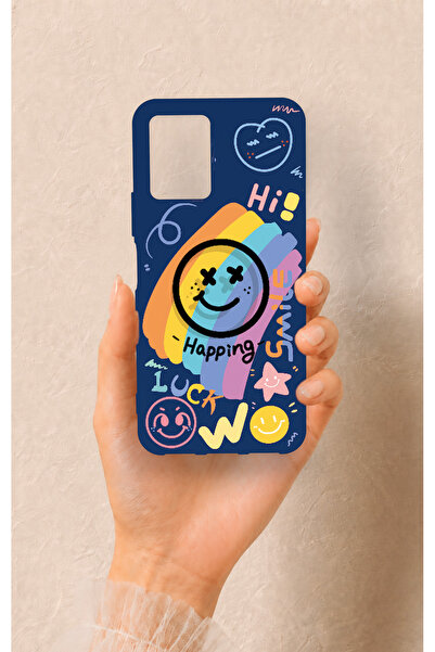 Vip Case Vivo Y21 Uyumlu Happing Smile Desenli Silikon Kılıf