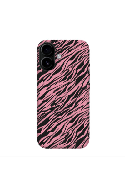Other Apple Iphone 16 plus Black zebra Pink Colored Silicone TPU Θήκη