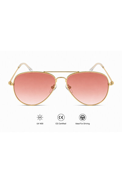 OEM Ochelari de Soare model Aviator ,Rose –UV400, Ramă Aurie Metalică, Lentil...