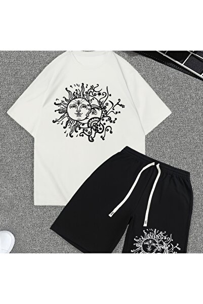 ZEMLİYA Sara Unisex Oversize Shorts Set Short Sleeve T-Shirt Comfortable Fit ...