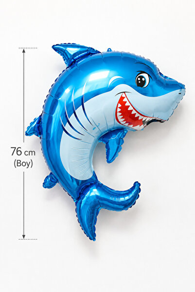 Baloncu Nene Shark Foil Balloon 76 cm Blue Sea Themed Birthday Balloon