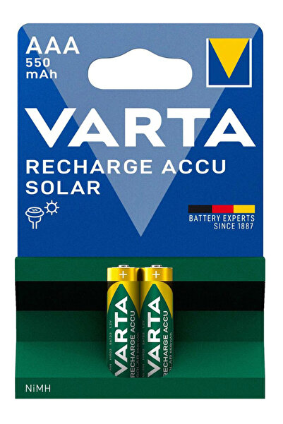 Varta επαναφορτιζόμενες μπαταρίες λιθίου Solar, AAA, 550mAh, 1.2V, 2τμχ