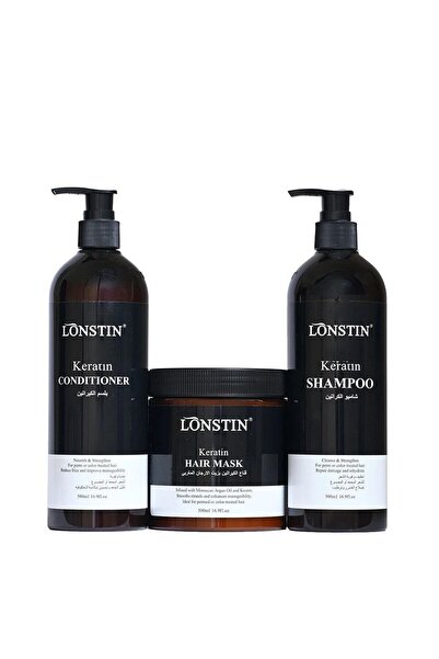 Lonstin Lonesten Keratin Hair Care Set- Shampoo & Conditioner & Hair Mask 500...