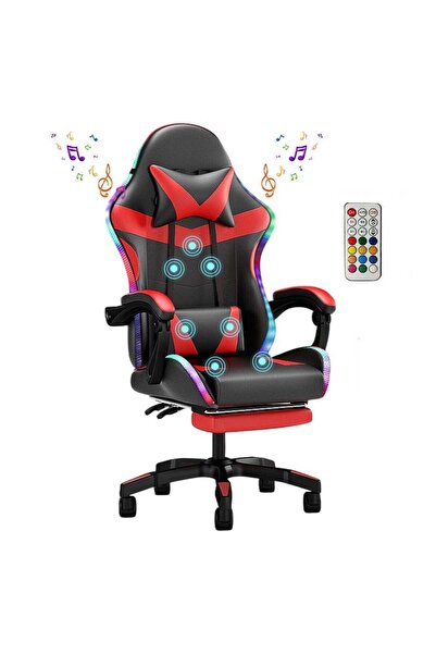huitich Ergonomic Gaming Chair with Footrest, 7-Point Massage, and LED Lights...